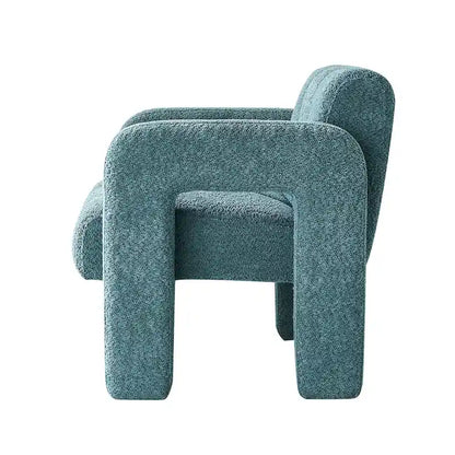 Upholstered Accent Chair 31.10 Wide Boucle Modern Accent Chair Side Chair Comfy Wide Armchair For Bedroom, Living Room