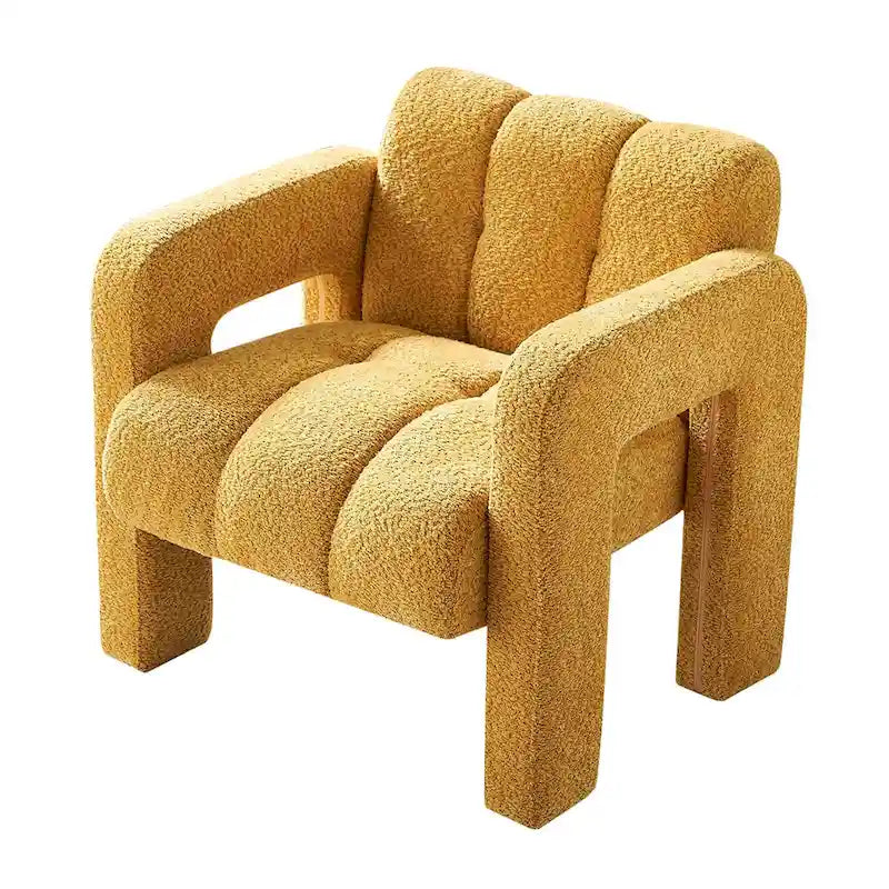 Upholstered Accent Chair 31.10 Wide Boucle Modern Accent Chair Side Chair Comfy Wide Armchair For Bedroom, Living Room