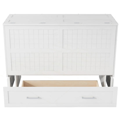 Versatile Queen Size Murphy Bed with Drawer and Side Shelves