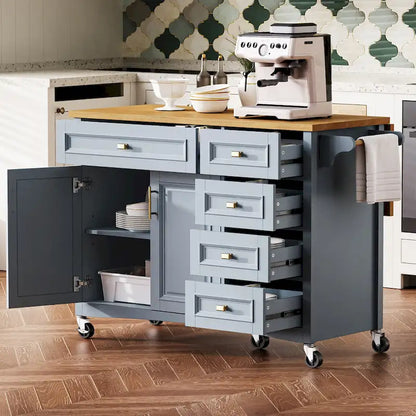 52 Kitchen Island With Drop Leaf(no include stool)