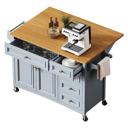 52 Kitchen Island With Drop Leaf(no include stool)