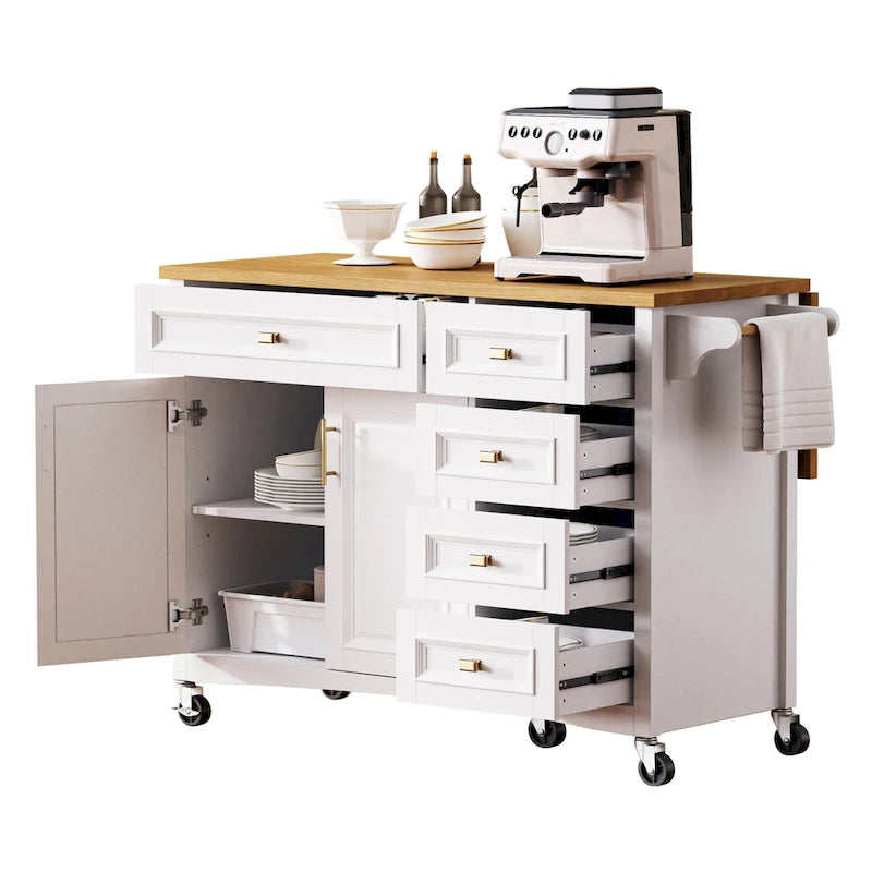 52 Kitchen Island With Drop Leaf(no include stool)