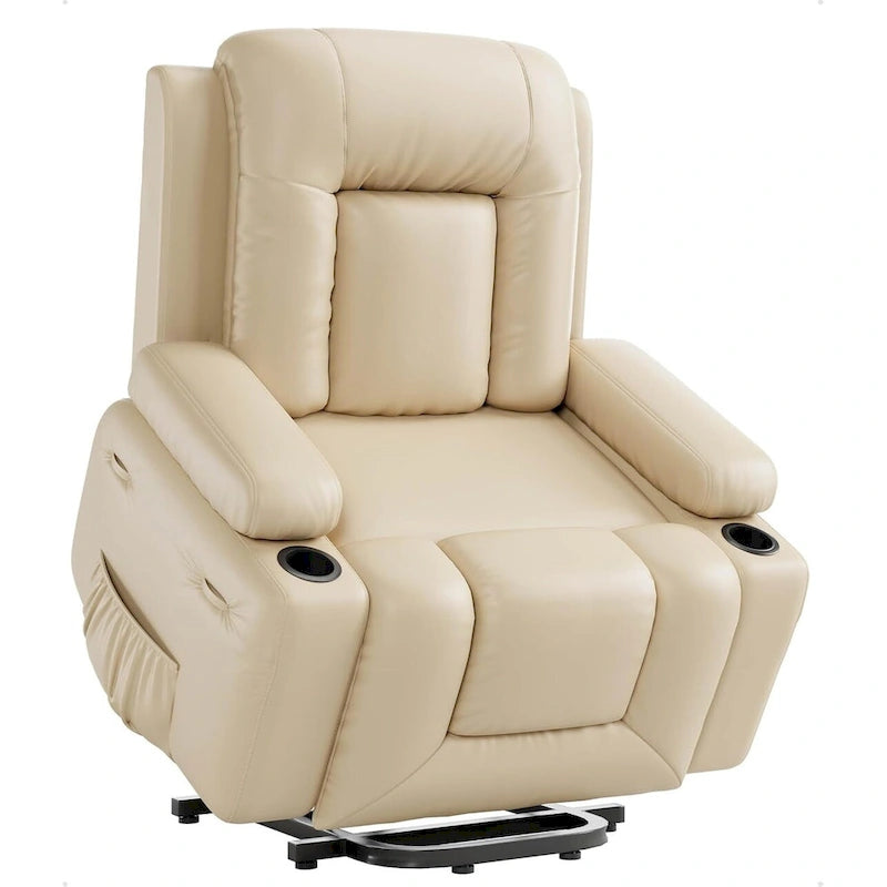 Leather Power Lift Recliner with Heat & Massage