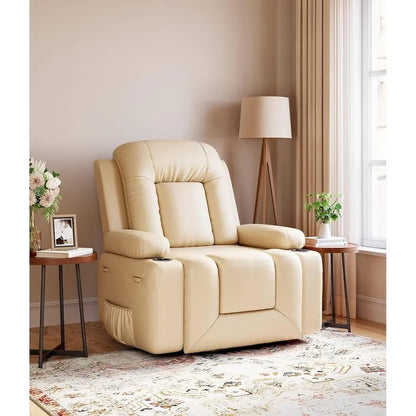 Leather Power Lift Recliner with Heat & Massage