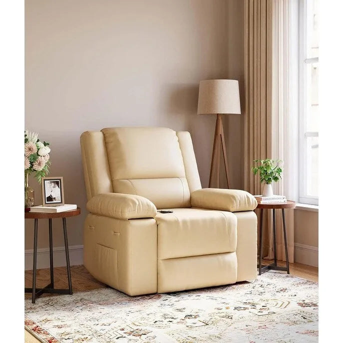 Leather Power Lift Recliner with Heat & Massage