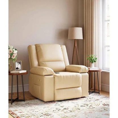 Leather Power Lift Recliner with Heat & Massage