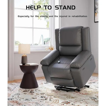 Leather Power Lift Recliner with Heat & Massage