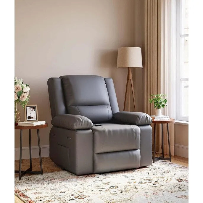 Leather Power Lift Recliner with Heat & Massage