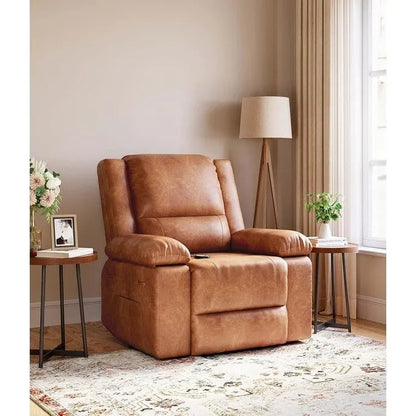 Leather Power Lift Recliner with Heat & Massage