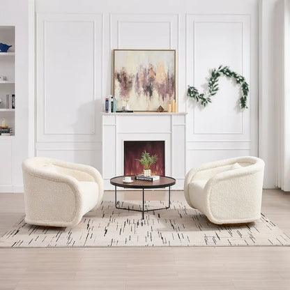 Swivel Accent Chair, 360-degree Swivel Barrel Chair with Velvet Fabric Upholstery, Comfy Pumpkin-Shaped Swivel Chair