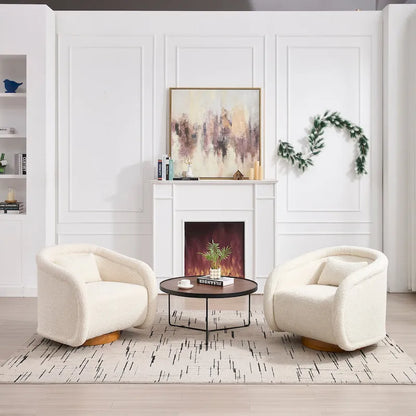 Swivel Accent Chair, 360-degree Swivel Barrel Chair with Velvet Fabric Upholstery, Comfy Pumpkin-Shaped Swivel Chair