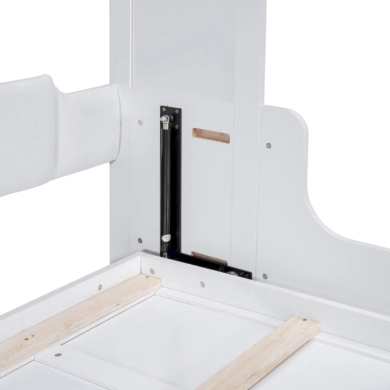 White Modern Queen Murphy Bed with Cushion