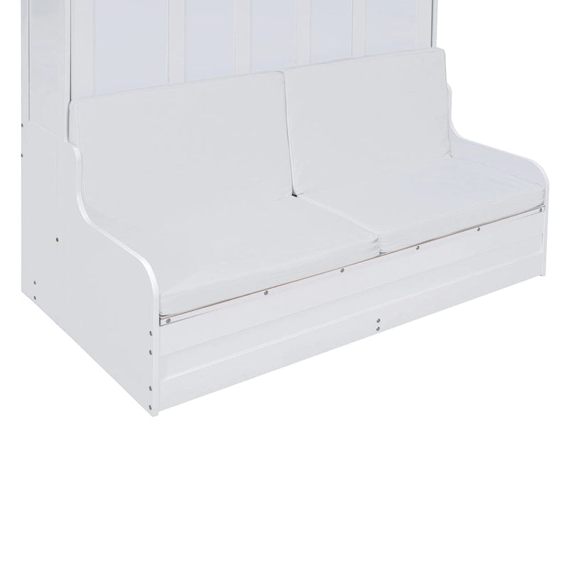 White Modern Queen Murphy Bed with Cushion