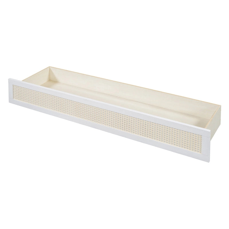 White Queen Size Modern Style Murphy Bed with Versatile Storage Large Drawers for Bedroom