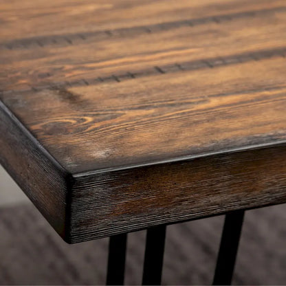 6-Piece Industrial Dining Set with Rectangular Table & Linen Chairs