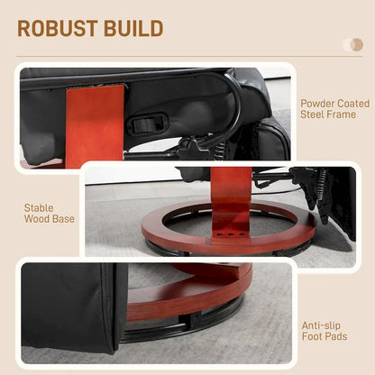 30.7 High Back Swivel Recliner Chair with Footrest