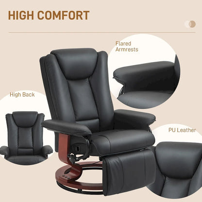 30.7 High Back Swivel Recliner Chair with Footrest
