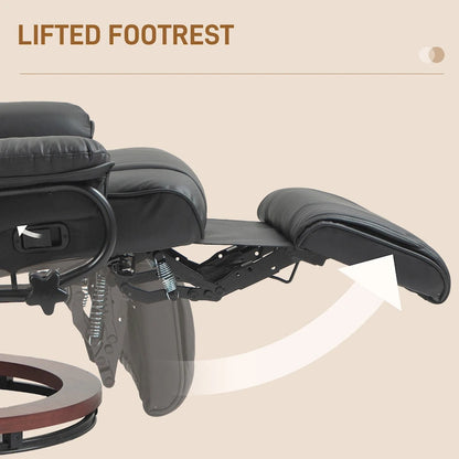 30.7 High Back Swivel Recliner Chair with Footrest