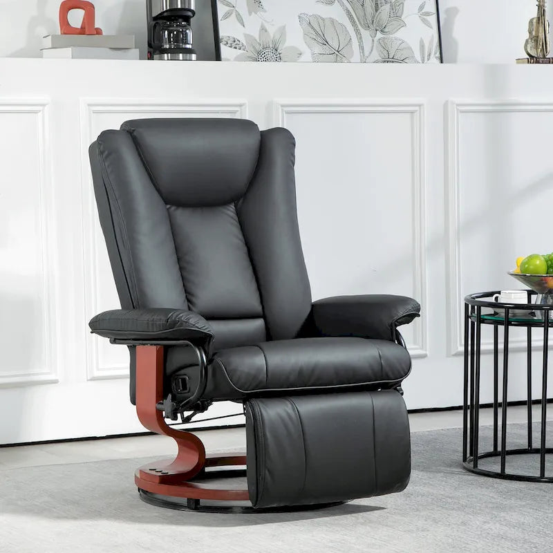 30.7 High Back Swivel Recliner Chair with Footrest