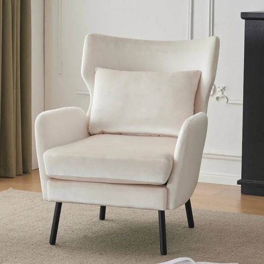 32 Wing Back Velvet Accent Chair