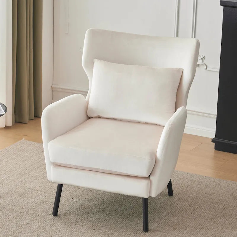 32 Wing Back Velvet Accent Chair