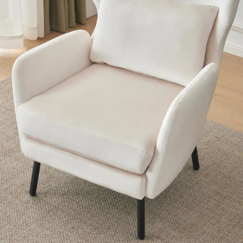 32 Wing Back Velvet Accent Chair