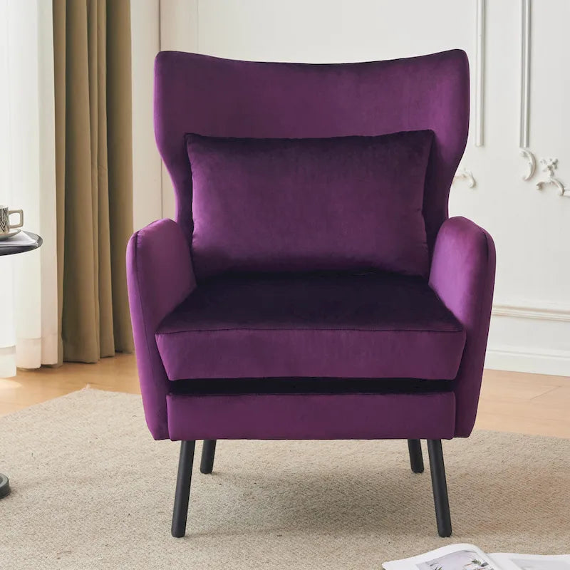 32 Wing Back Velvet Accent Chair