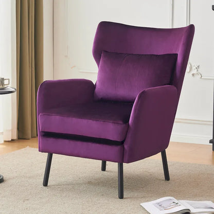 32 Wing Back Velvet Accent Chair