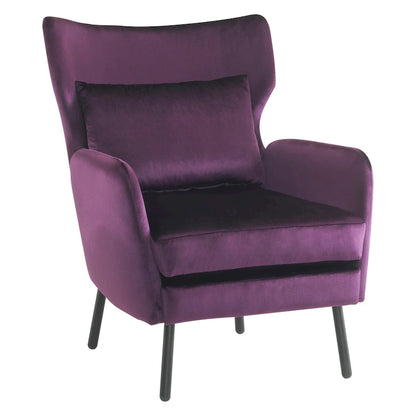 32 Wing Back Velvet Accent Chair