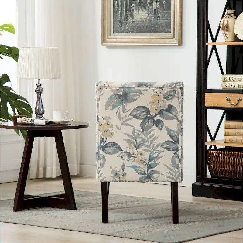 Blue Leaves 29.13 Upholstered Accent Chair