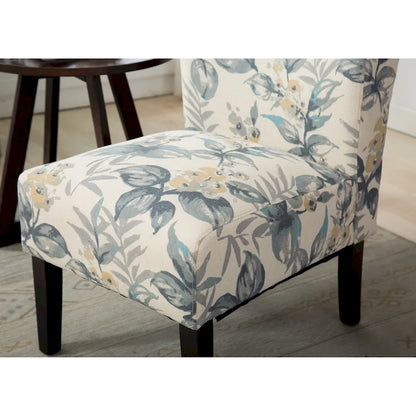 Blue Leaves 29.13 Upholstered Accent Chair