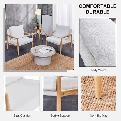 White 28.74 Upholstered Arm Chair with Metal Frame