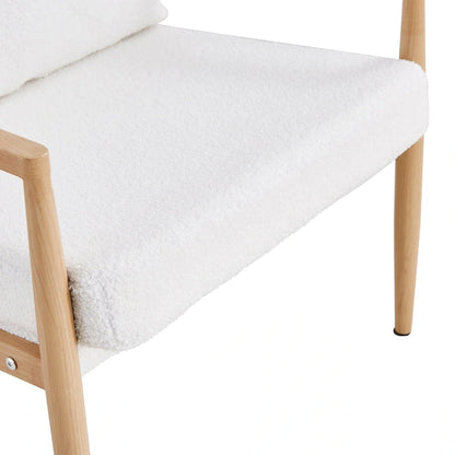 White 28.74 Upholstered Arm Chair with Metal Frame