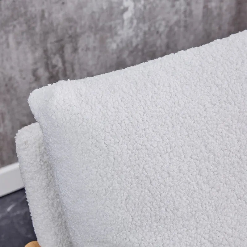 White 28.74 Upholstered Arm Chair with Metal Frame