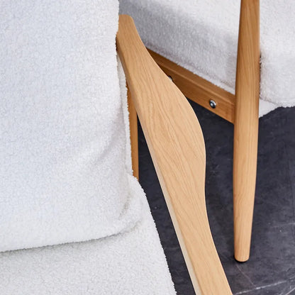 White 28.74 Upholstered Arm Chair with Metal Frame