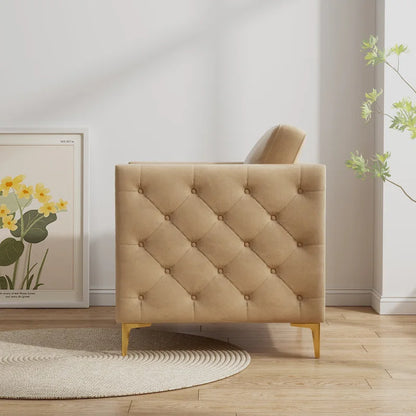 Khaki 35.4 Button Tufted Arm Chair