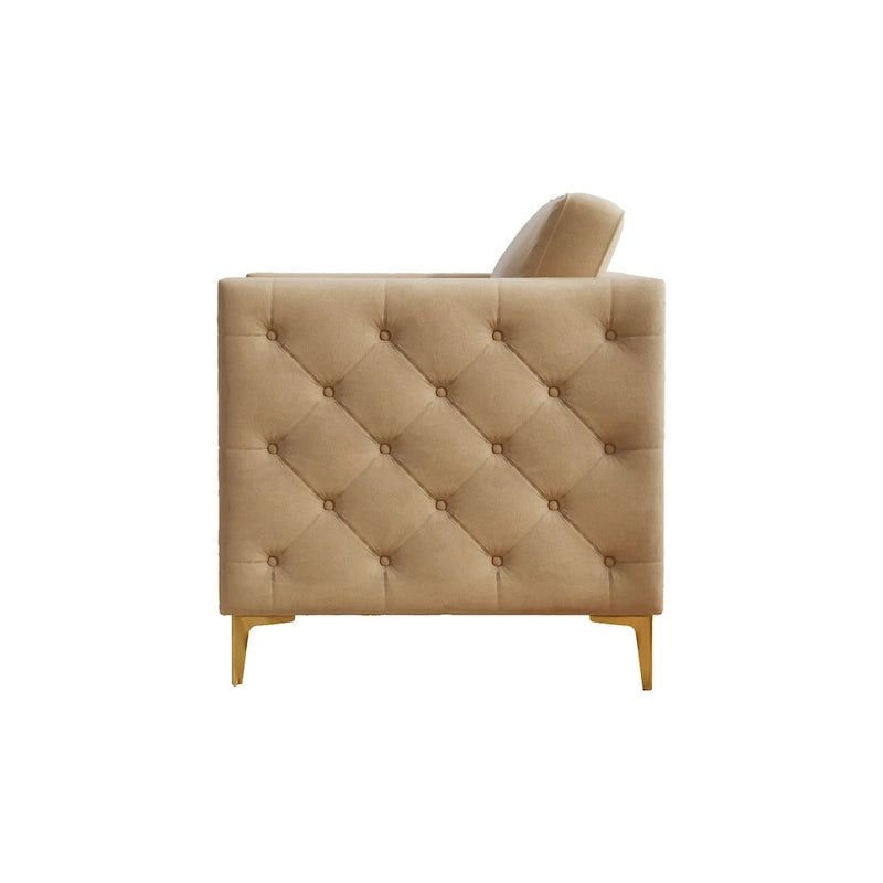 Khaki 35.4 Button Tufted Arm Chair