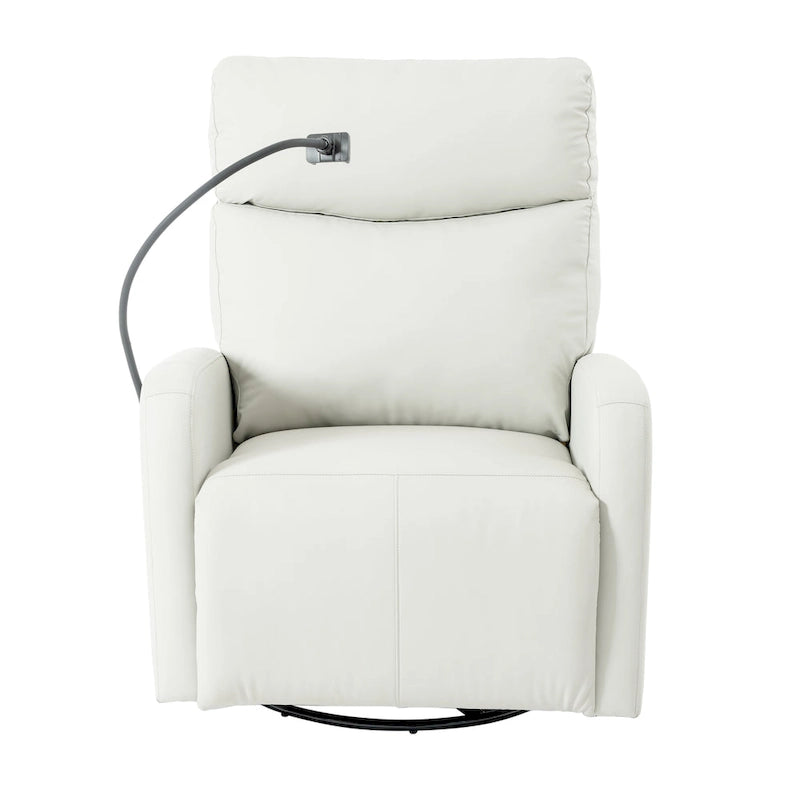 Electric Power Recliner Chair with 270 Swivel, USB Ports and Adjustable Footrest for Living Room & Nursery
