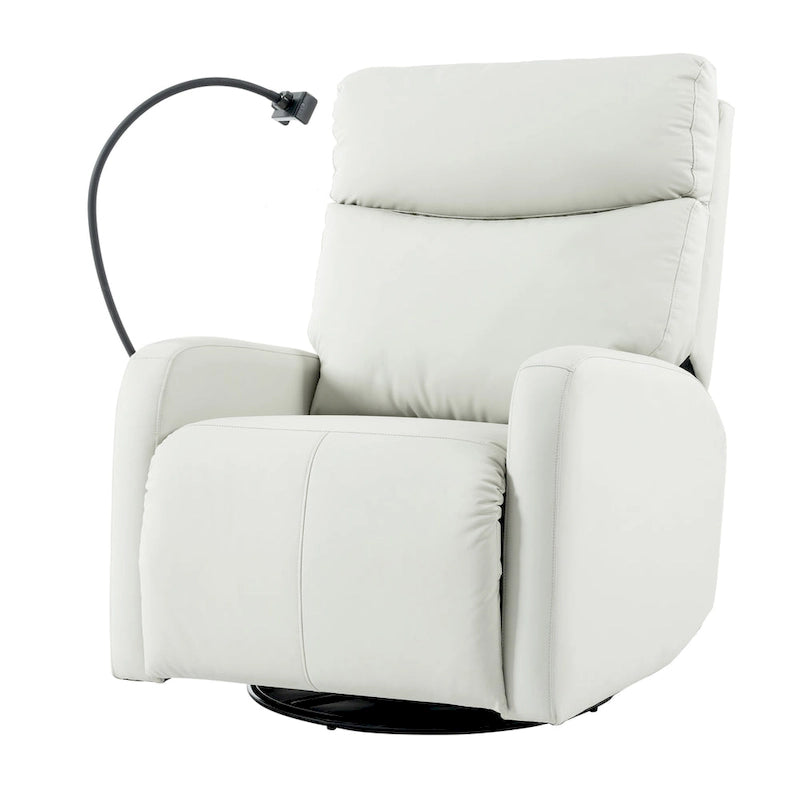 Electric Power Recliner Chair with 270 Swivel, USB Ports and Adjustable Footrest for Living Room & Nursery