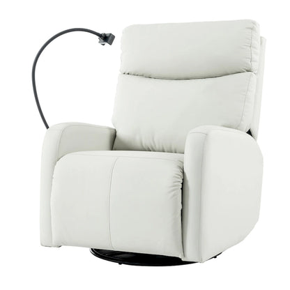 Electric Power Recliner Chair with 270 Swivel, USB Ports and Adjustable Footrest for Living Room & Nursery