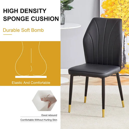 Modern Style 5-Piece Dining Set with Rectangular Table and 4 Widened Backrest Dining Chairs