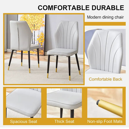 Modern Style 5-Piece Dining Set with Rectangular Table and 4 Widened Backrest Dining Chairs