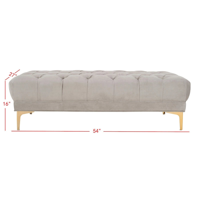SAFAVIEH Rennie Navy/ Brass Tufted Rectangular Bench - 54 x 27 x 16 - 54Wx27Dx16H