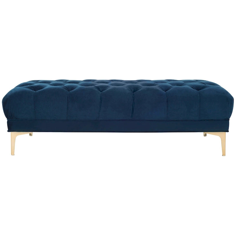 SAFAVIEH Rennie Navy/ Brass Tufted Rectangular Bench - 54 x 27 x 16 - 54Wx27Dx16H