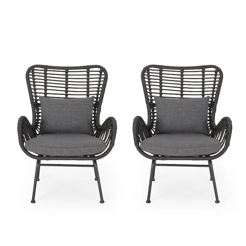 Montana Indoor Wicker Club Chairs with Cushions (Set of 2) by Christopher Knight Home