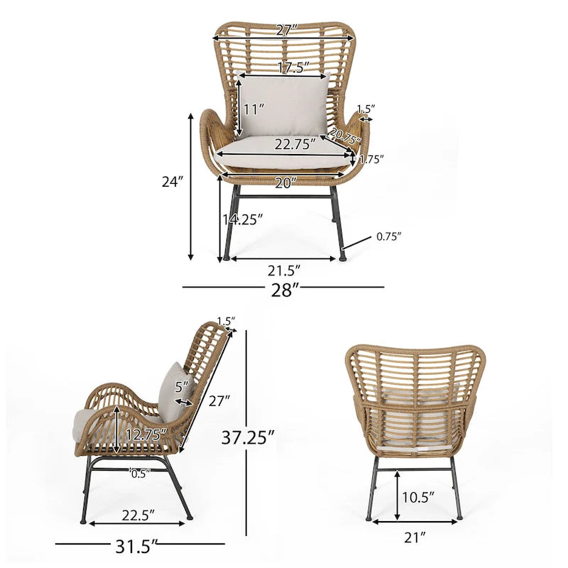 Montana Indoor Wicker Club Chairs with Cushions (Set of 2) by Christopher Knight Home