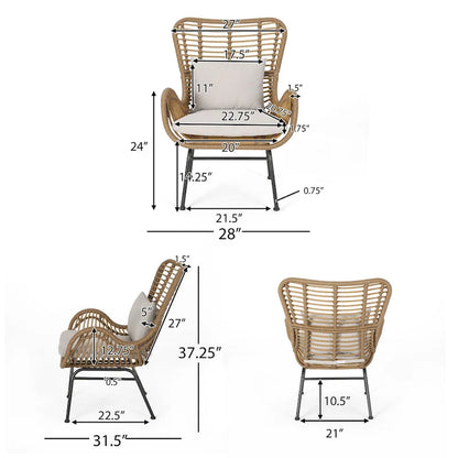 Montana Indoor Wicker Club Chairs with Cushions (Set of 2) by Christopher Knight Home