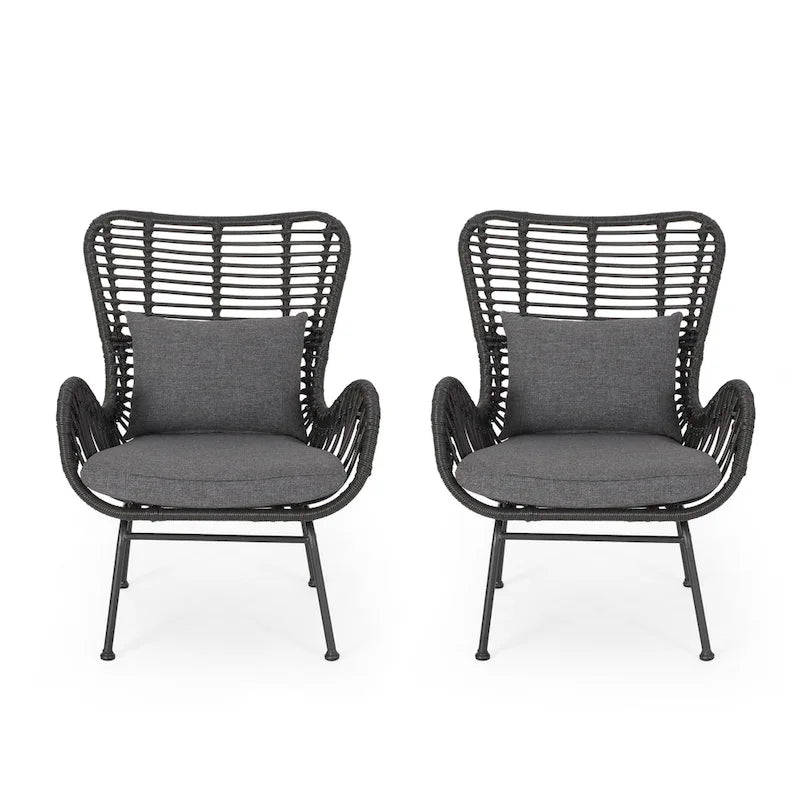 Montana Indoor Wicker Club Chairs with Cushions (Set of 2) by Christopher Knight Home