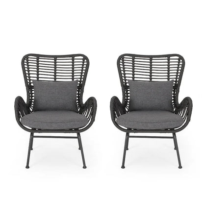 Montana Indoor Wicker Club Chairs with Cushions (Set of 2) by Christopher Knight Home