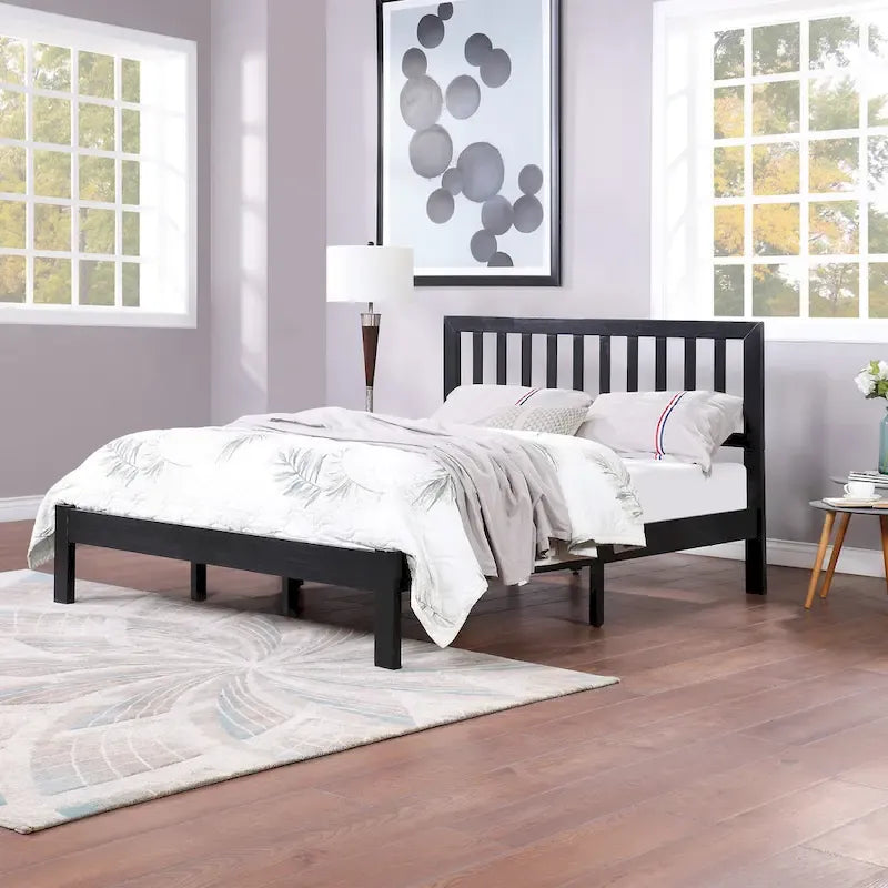 Norgate Modern Farmhouse Acacia Wood Queen Bed Platform by Christopher Knight Home